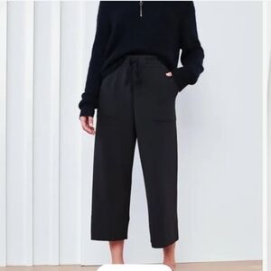 Quince Super Soft Fleece Wide Leg Pants Black Size XS